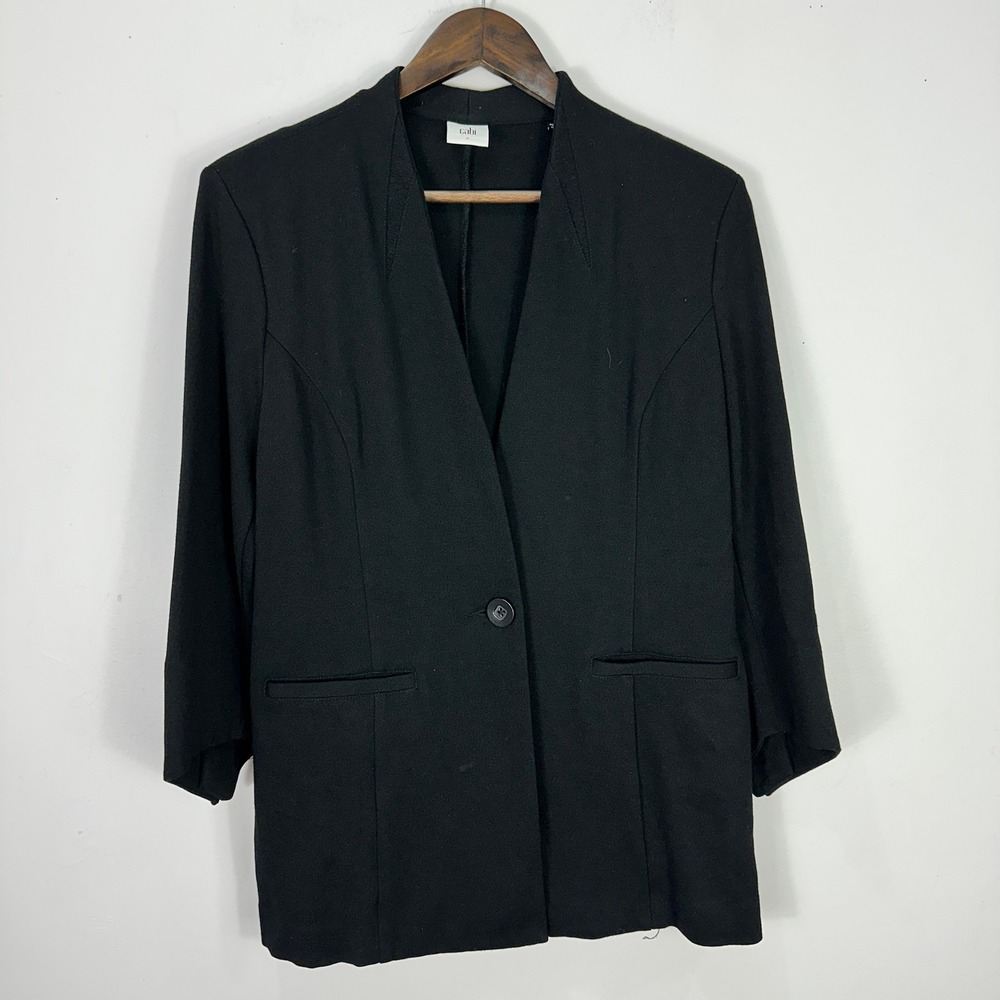 Cabi Blazer 6 Black Single Button Minimalist Quiet Luxury Career Capsule Chic
